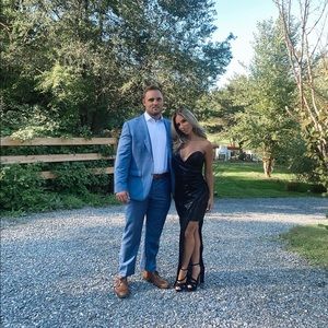 House of CB Asymmetric Draped Gown